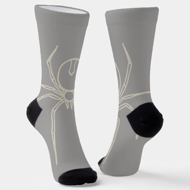 Spider - Ghost Grey and Bone White Socks (Angled)