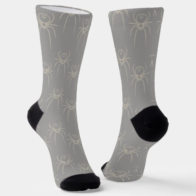 Spider - Ghost Grey and Bone White Socks (Angled)