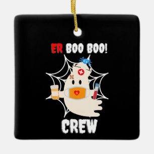 Spider Gift   Boo Crew Nurse Halloween Cute Spider Ceramic Ornament