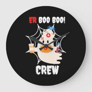 Spider Gift   Boo Crew Nurse Halloween Cute Spider Large Clock