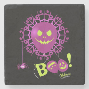 Spider Gift Boo Ghost Bats Spider Creepy Halloween Stone Coaster