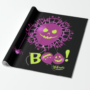 Spider Gift Boo Ghost Bats Spider Creepy Halloween Wrapping Paper