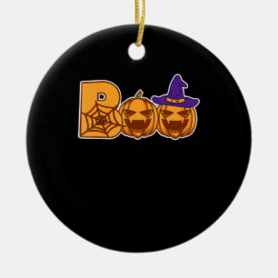 Spider Gift Boo Halloween Pumpkin Faces Spider Ceramic Tree Decoration