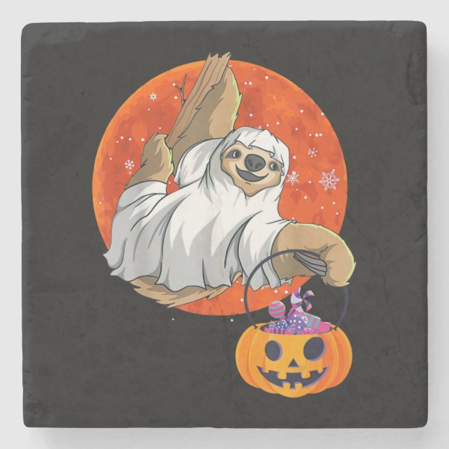 Spider Gift | Boo Halloween With Pumpkin Stone Coaster (Front)