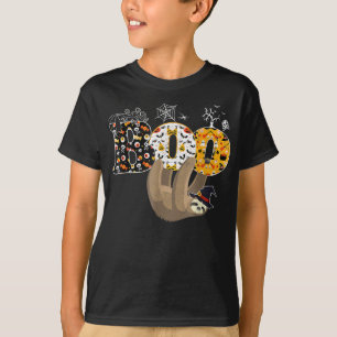 Spider Gift Boo Halloween With Sloth Witch Hat T-Shirt
