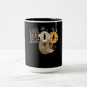 Spider Gift Boo Halloween With Sloth Witch Hat Two-Tone Coffee Mug