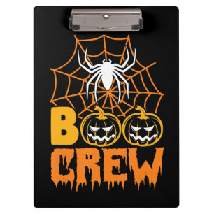 Spider Gift  Boo Pumpkin Halloween Spider Boo Crew Clipboard
