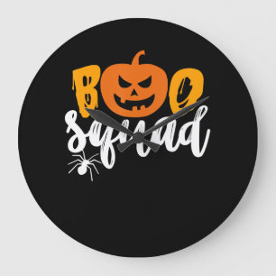 Spider Gift Boo Squad - Pumpkin Spider Halloween Large Clock
