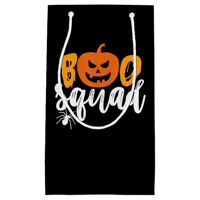 Spider Gift | Boo Squad - Pumpkin Spider Halloween Small Gift Bag (Front)