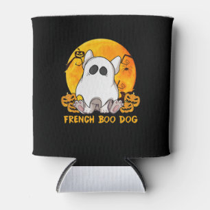 Spider Gift French Boo Bulldog With Pumpkin Spider Can Cooler