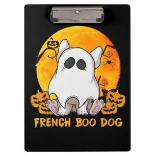 Spider Gift French Boo Bulldog With Pumpkin Spider Clipboard