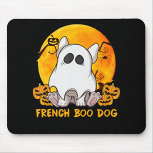 Spider Gift French Boo Bulldog With Pumpkin Spider Mouse Mat