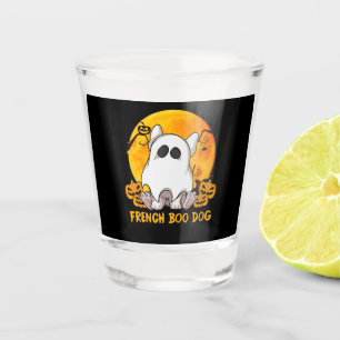 Spider Gift French Boo Bulldog With Pumpkin Spider Shot Glass