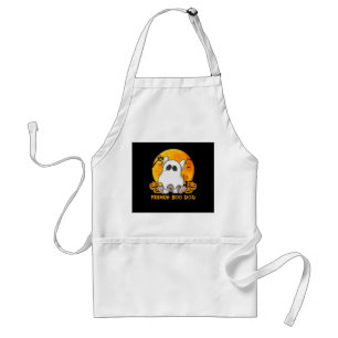 Spider Gift French Boo Bulldog With Pumpkin Spider Standard Apron