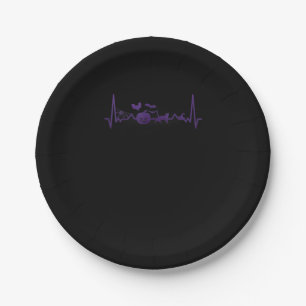 Spider Gift Funny Heartbeat Line Halloween Paper Plate