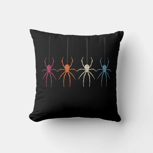 Spider Gift | Halloween 2020 Vintage Spider Web Cushion (Front)
