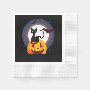 Spider Gift Halloween Black Cat Spider Pumpkin Napkin
