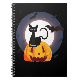 Spider Gift Halloween Black Cat Spider Pumpkin Notebook