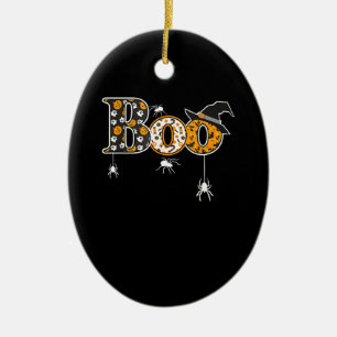 Spider Gift Halloween Boo Spider Ceramic Tree Decoration