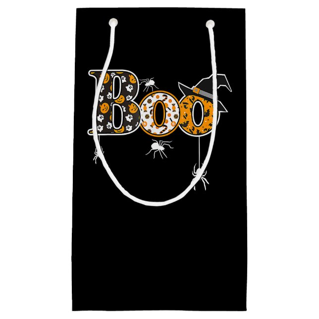 Spider Gift | Halloween Boo Spider Small Gift Bag (Front)