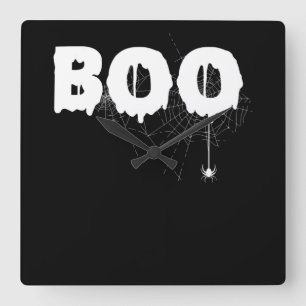 Spider Gift   Halloween Funny Scary Little Spider Square Wall Clock