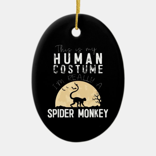 Spider Gift | Halloween Human Costume Spider Ceramic Tree Decoration (Front)