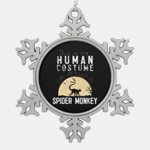 Spider Gift Halloween Human Costume Spider Snowflake Pewter Christmas Ornament