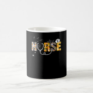 Spider Gift   Halloween Nurse With Pumpkin Spider Coffee Mug