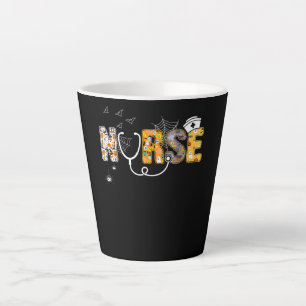 Spider Gift Halloween Nurse With Pumpkin Spider Latte Mug