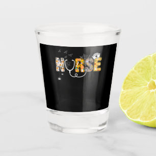 Spider Gift   Halloween Nurse With Pumpkin Spider Shot Glass