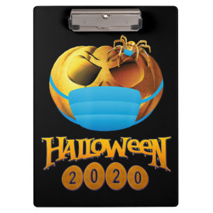 Spider Gift Halloween Pumpkin And Spider Mask Clipboard