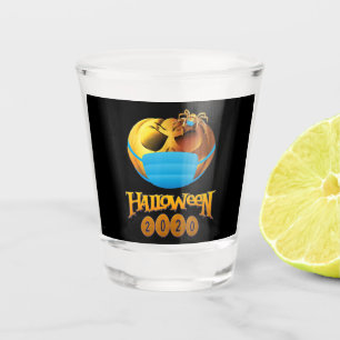 Spider Gift Halloween Pumpkin And Spider Mask Shot Glass