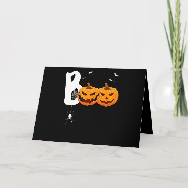Spider Gift | Halloween Pumpkins Spider Card (Front)