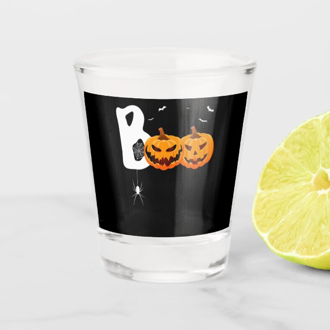 Spider Gift | Halloween Pumpkins Spider Shot Glass (Front)