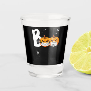 Spider Gift Halloween Pumpkins Wearing Mask Spi Shot Glass