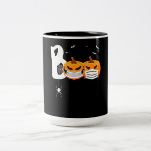 Spider Gift Halloween Pumpkins Wearing Mask Spi Two-Tone Coffee Mug