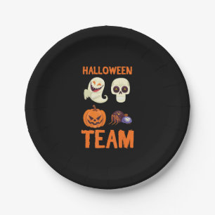 Spider Gift Halloween Team Pumpkin Ghost Spider Paper Plate