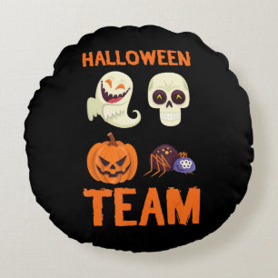 Spider Gift   Halloween Team Pumpkin Ghost Spider Round Cushion