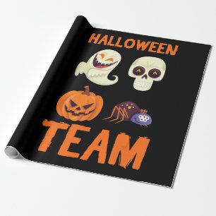 Spider Gift Halloween Team Pumpkin Ghost Spider Wrapping Paper