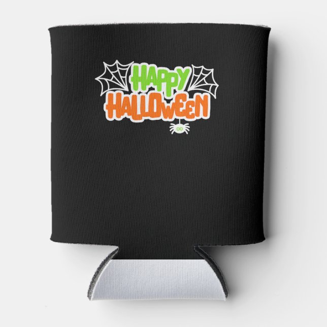 Spider Gift | Happy Halloween Colourful Cute Spide Can Cooler (Front)