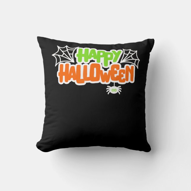 Spider Gift | Happy Halloween Colourful Cute Spide Cushion (Front)