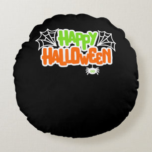 Spider Gift Happy Halloween Colourful Cute Spide Round Cushion