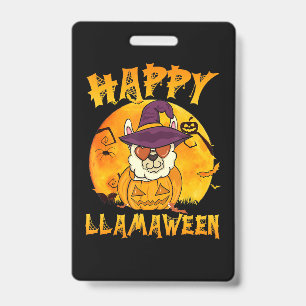 Spider Gift Happy Llamaween Llama Witch Spider ID Badge