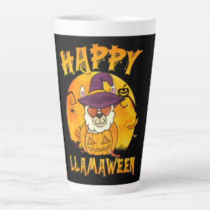 Spider Gift Happy Llamaween Llama Witch Spider Latte Mug