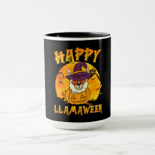 Spider Gift Happy Llamaween Llama Witch Spider Mug
