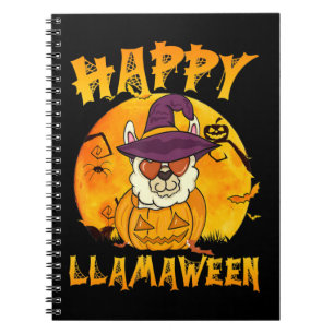 Spider Gift Happy Llamaween Llama Witch Spider Notebook