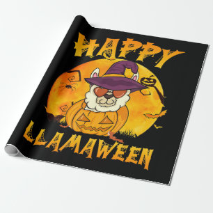 Spider Gift   Happy Llamaween Llama Witch Spider Wrapping Paper