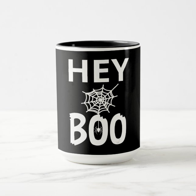 Spider Gift | Hey Boo Halloween Funny Spider Web Mug (Center)