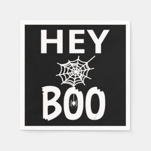 Spider Gift Hey Boo Halloween Funny Spider Web Napkin