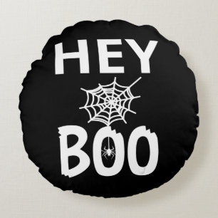 Spider Gift Hey Boo Halloween Funny Spider Web Round Cushion